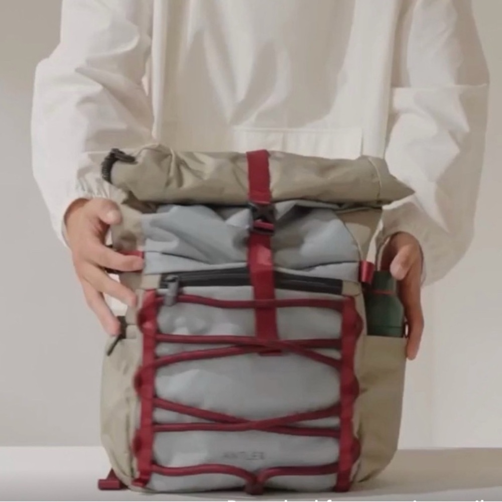 Antler Tan and Red Backpack
